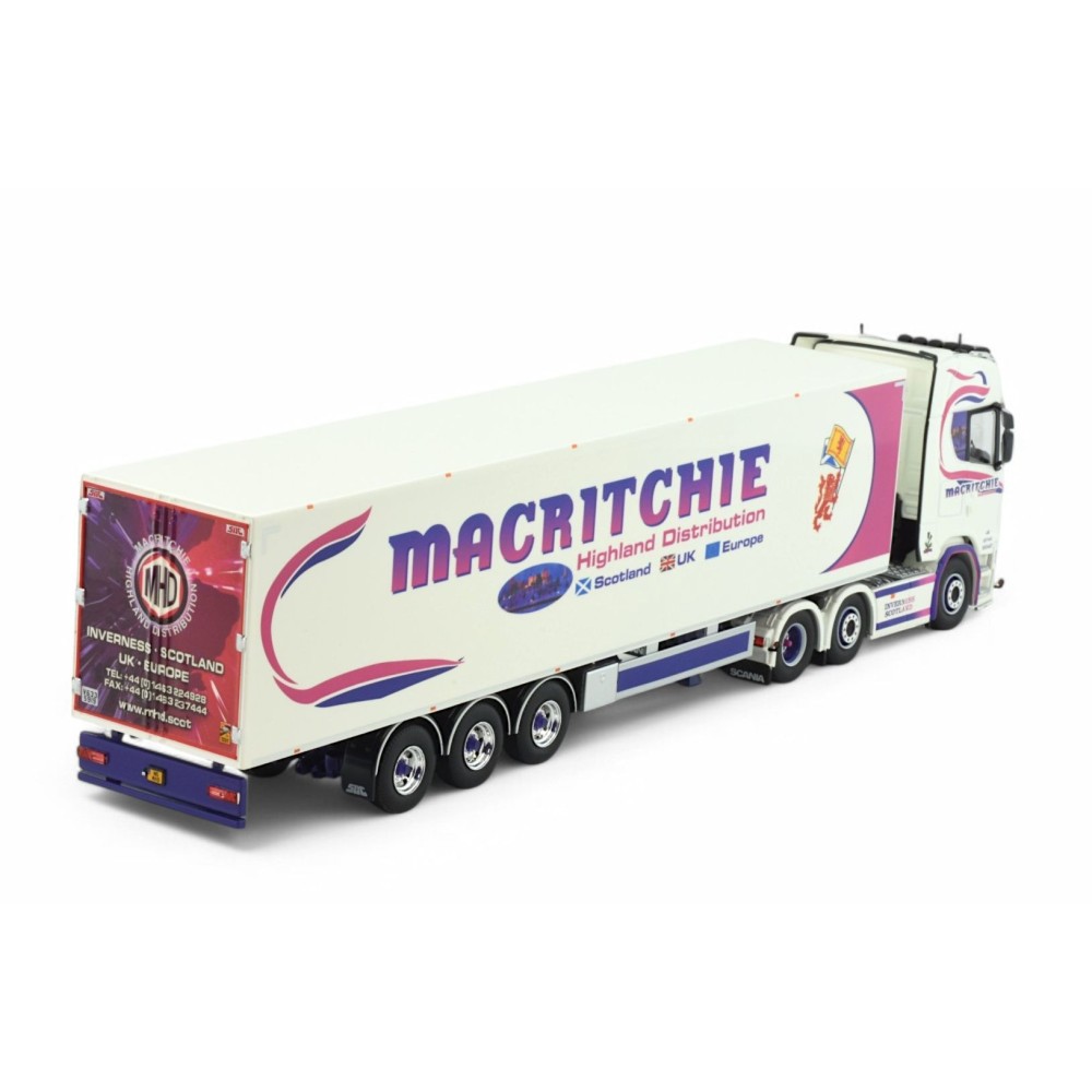 Tekno 86024 - Scania Next Gen RHD 6x2 Truck with 3 axle Box Trailer - Macritchie Scotland - Scale 1:50