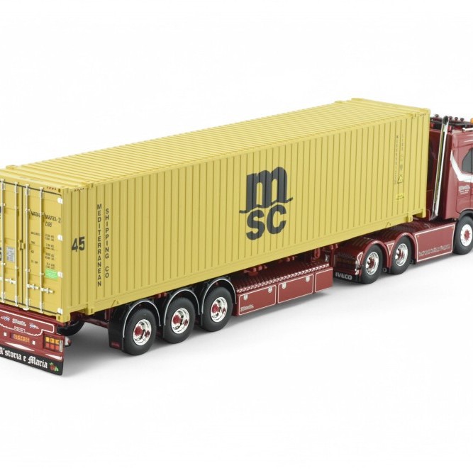 Tekno 86033 - Iveco S-way 6x2 Truck with 45 ft Container - Weeda - Gomorra - Scale 1:50