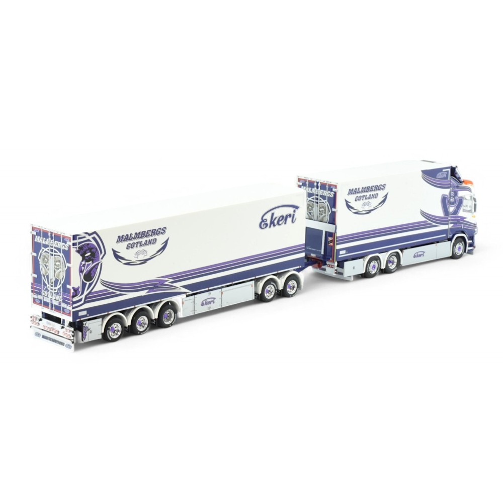 Tekno 86279 - Scania Next Gen R650 Sweden Combo with Trailer - MALMBERGS - Scale 1:50