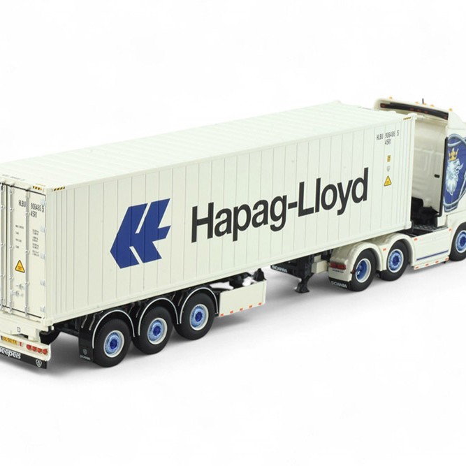 Tekno 86345 - Scania R 6x2 Truck Container Trailer 40ft Hapag Lloyd Container - Sneepels - Scale 1:50