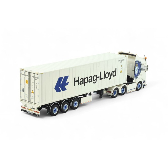 Tekno 86345 - Scania R 6x2 Truck Container Trailer 40ft Hapag Lloyd Container - Sneepels - Scale 1:50