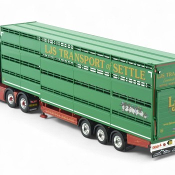 Tekno 86507 - Scania R-Serie Topline RHD 6x2 Truck With Houghton Parkhouse Livestock Trailer LJS Transport - Scale 1:50