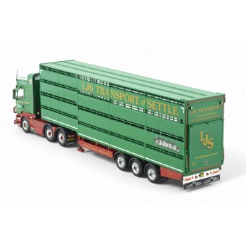 Tekno 86507 - Scania R-Serie Topline RHD 6x2 Truck With Houghton Parkhouse Livestock Trailer LJS Transport - Scale 1:50