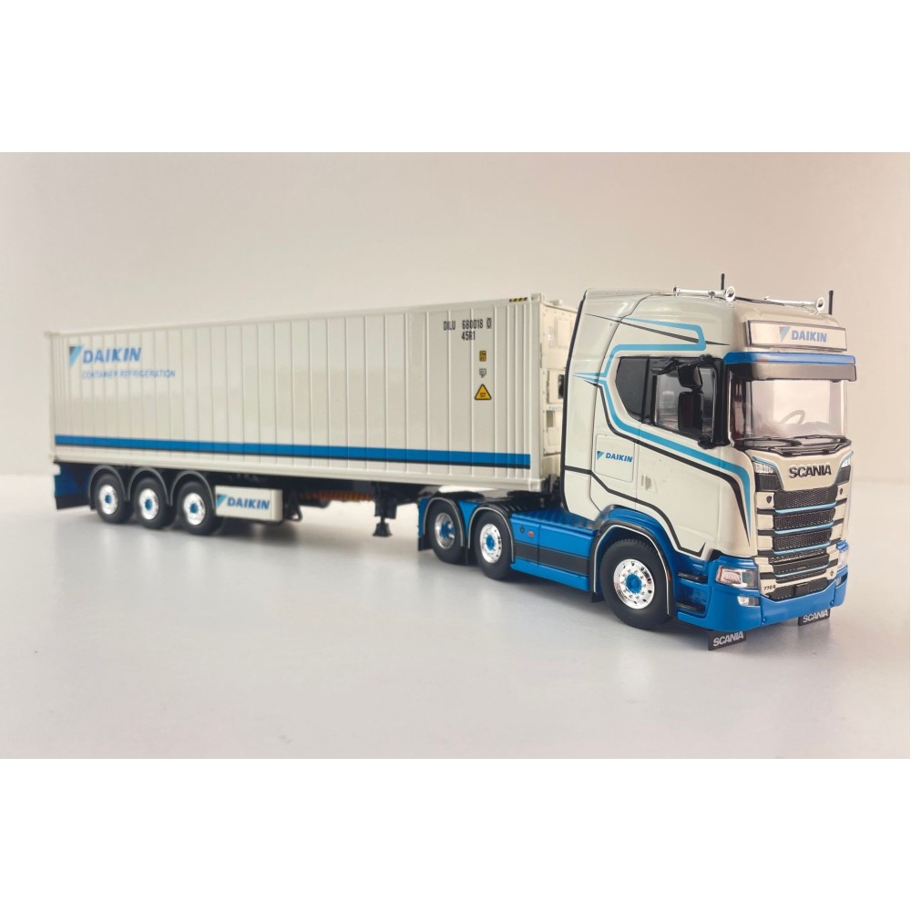 Tekno 87882 - Scania NG S Series 6x2 Truck with Container Trailer 40 ft Container Daikin - Scale 1:50