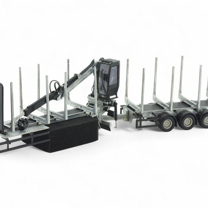 Tekno Parts 87732 UK Logging Transport Construction With Crane and Trailer Model Kit - Scale 1:50