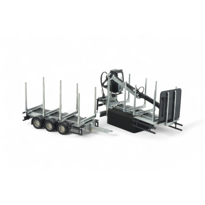 Tekno Parts 87732 UK Logging Transport Construction With Crane and Trailer Model Kit - Scale 1:50