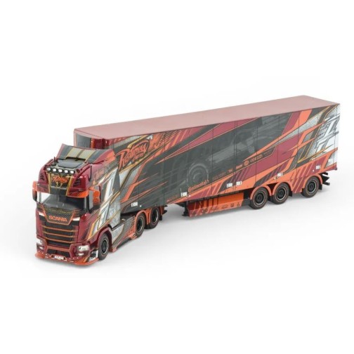 Tekno 85092 - Scania NGS Highline 6x4 Truck with Reefer Trailer Ristimaa - Iceman Kimi - Scale 1:50
