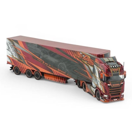 Tekno 85092 - Scania NGS Highline 6x4 Truck with Reefer Trailer Ristimaa - Iceman Kimi - Scale 1:50