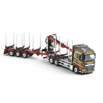 Tekno 86011 - DAF XF RHD Truck with Wood Transport Trailer - MLG Transport - Scale 1:50