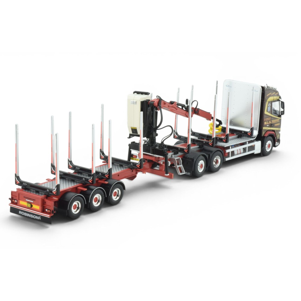 Tekno 86011 - DAF XF RHD Truck with Wood Transport Trailer - MLG Transport - Scale 1:50