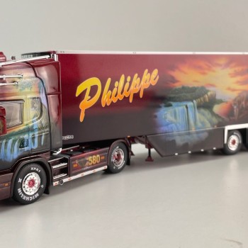 Tekno 86310 - Scania 4 Serie Topline 4x2 Truck with Reefer Trailer - Transport Beau Cougar - Scale 1:50