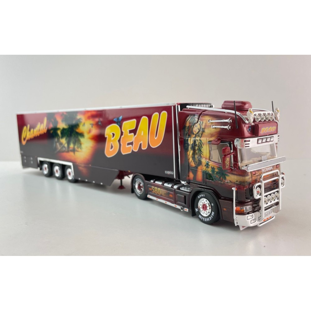Tekno 86310 - Scania 4 Serie Topline 4x2 Truck with Reefer Trailer - Transport Beau Cougar - Scale 1:50