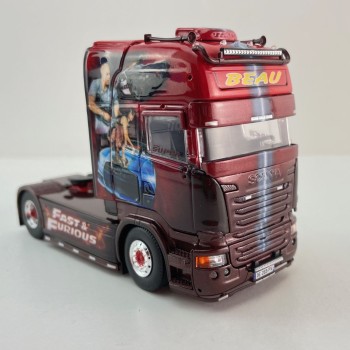 Tekno 86885 Scania R-serie Topline 4x2 Truck Transport Beau - Fast & Furious - Scale 1:50