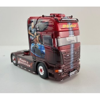 Tekno 86885 Scania R-serie Topline 4x2 Truck Transport Beau - Fast & Furious - Scale 1:50