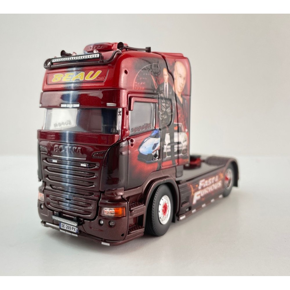 Tekno 86885 Scania R-serie Topline 4x2 Truck Transport Beau - Fast & Furious - Scale 1:50