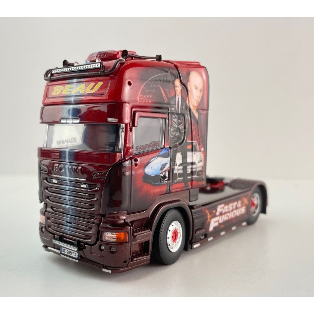 Tekno 86885 Scania R-serie Topline 4x2 Truck Transport Beau - Fast & Furious - Scale 1:50