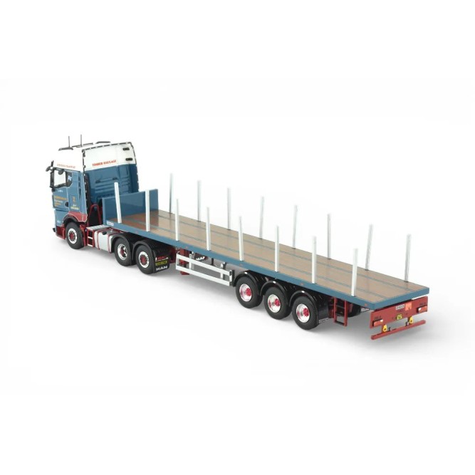 Tekno 87110 - MAN TGX GX 6x2 Truck RHD with Flatbed Wood Transport Trailer McKerral - Scale 1:50