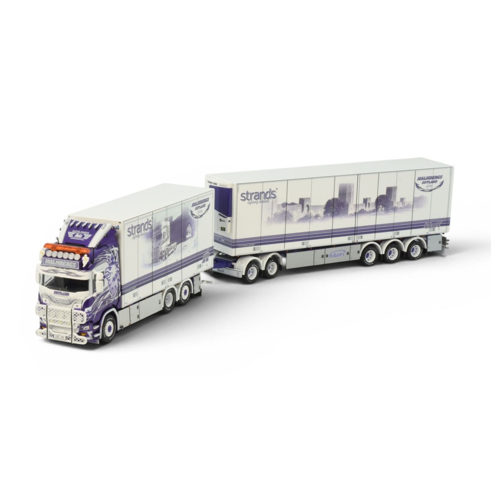 Tekno 87628 Scania Next Gen R-Series Highline 6x2 Truck with Reefer Trailer Sweden Combo - Malmbergs - Scale 1:50