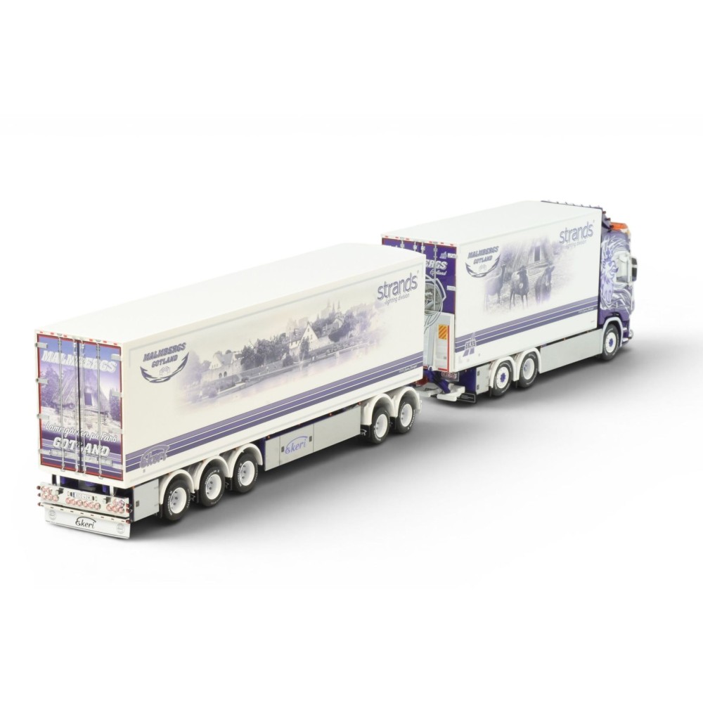 Tekno 87628 Scania Next Gen R-Series Highline 6x2 Truck with Reefer Trailer Sweden Combo - Malmbergs - Scale 1:50