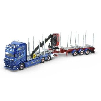Tekno 88429 - Scania NGR770 Highline 6x2 RHD Truck with Wood Transport Trailer - Allan Cartner - Scale 1:50