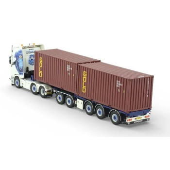 Tekno 88978 - Scania NGR-530 6x2 Truck with 5axle Flexi Container Trailer 2x 20ft Container Sneepels - Scale 1:50