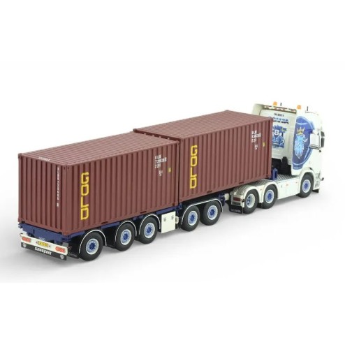 Tekno 88978 - Scania NGR-530 6x2 Truck with 5axle Flexi Container Trailer 2x 20ft Container Sneepels - Scale 1:50
