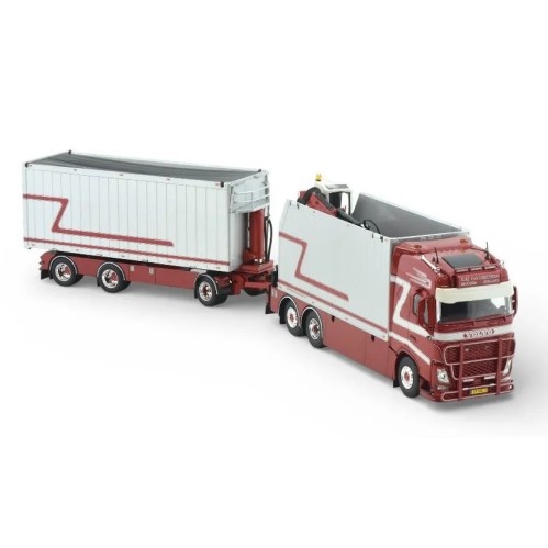 Tekno 89393 - Volvo FH04 Globetrotter Truck with Trailer & Zamac Opentop Containers G & J Van Leeuwen - Scale 1:50