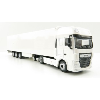 Tekno 21563 - DAF XF Euro 6 Truck with Semi 3-axle Reefer trailer White - Scale 1:87