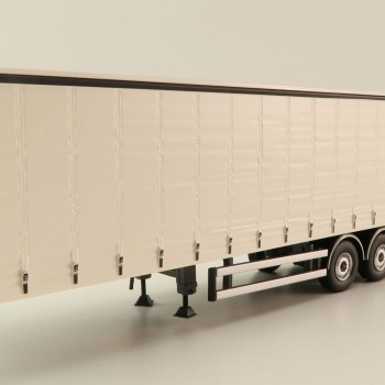 Tekno 63366-1 - Semi 3-axle Curtainside Trailer White - Scale 1:50