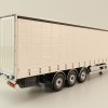 Tekno 63366-1 - Semi 3-axle Curtainside Trailer White - Scale 1:50