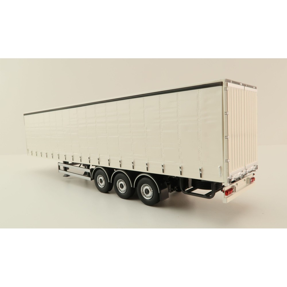 Tekno 63366-1 - Semi 3-axle Curtainside Trailer White - Scale 1:50