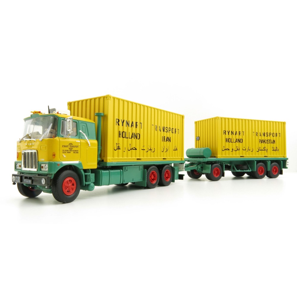 Tekno 71661 - Mack F700 3 Axle truck with 3 Axle Trailer 2x 20 ft Container Rynart - Scale 1:50