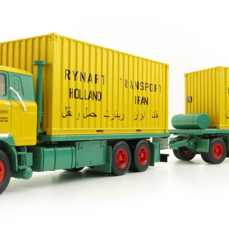 Tekno 71661 - Mack F700 3 Axle truck with 3 Axle Trailer 2x 20 ft Container Rynart - Scale 1:50