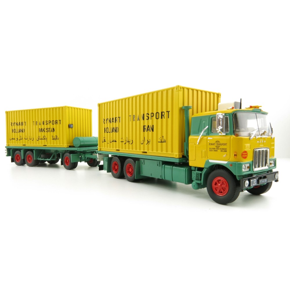 Tekno 71661 - Mack F700 3 Axle truck with 3 Axle Trailer 2x 20 ft Container Rynart - Scale 1:50