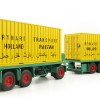Tekno 71661 - Mack F700 3 Axle truck with 3 Axle Trailer 2x 20 ft Container Rynart - Scale 1:50