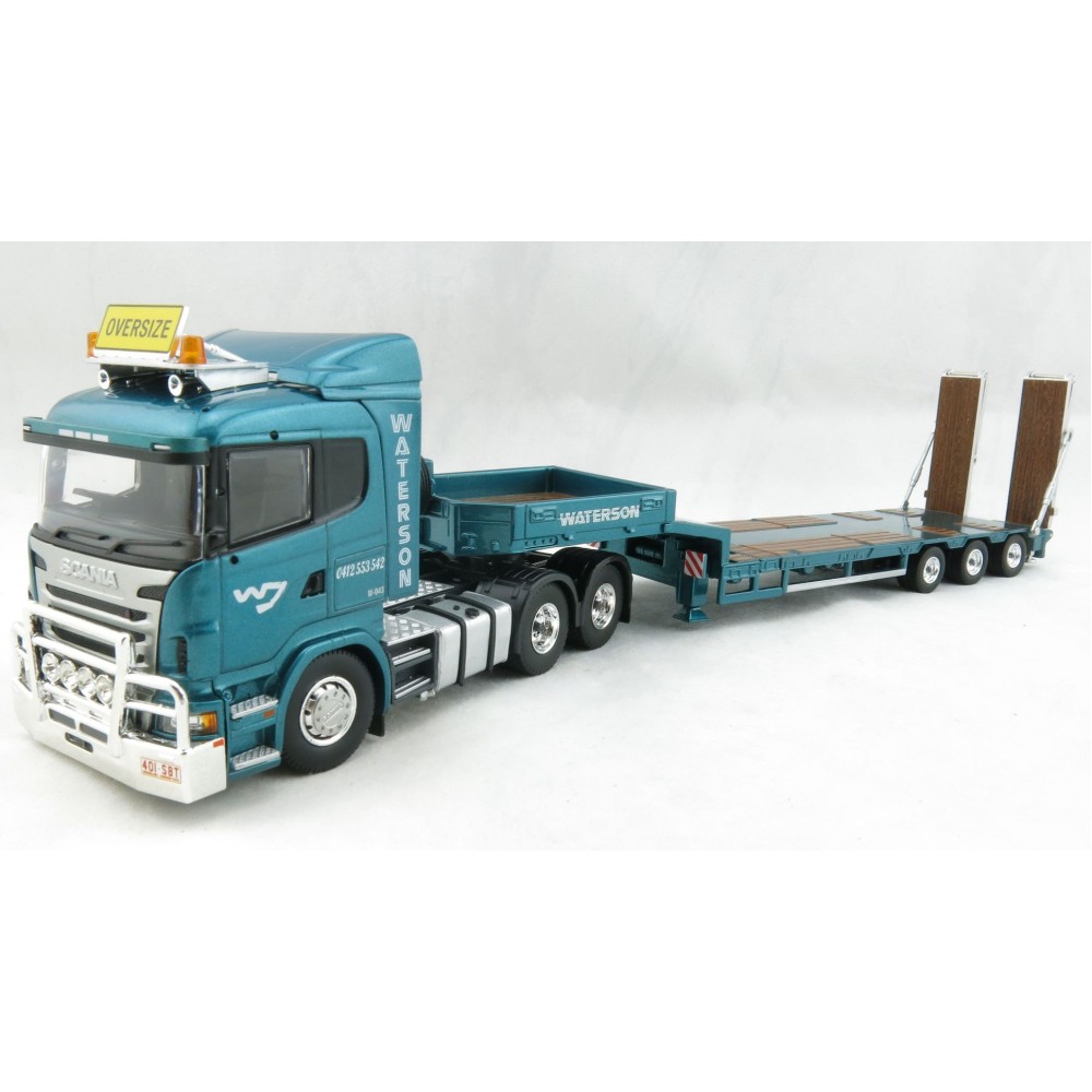 Tekno 72511 Scania R-Series Lowline 6x4 Prime Mover with Goldhofer Low Loader Waterson Diesel QLD - Scale 1:50