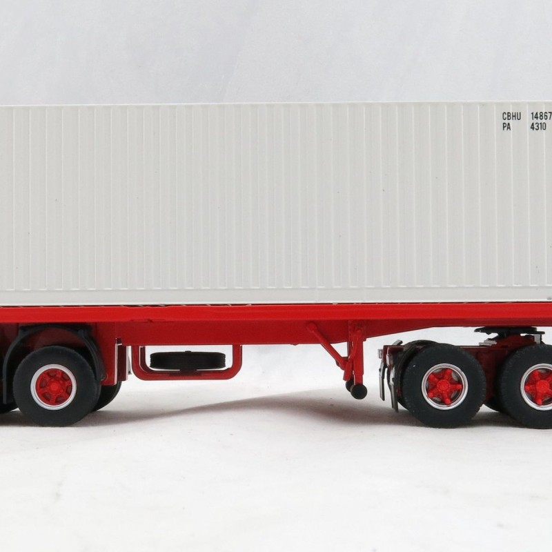 Tekno 72620 - Australian Mack F700 Prime Mover with 3 Axle Trailer and 40 ft Container - Scale 1:50
