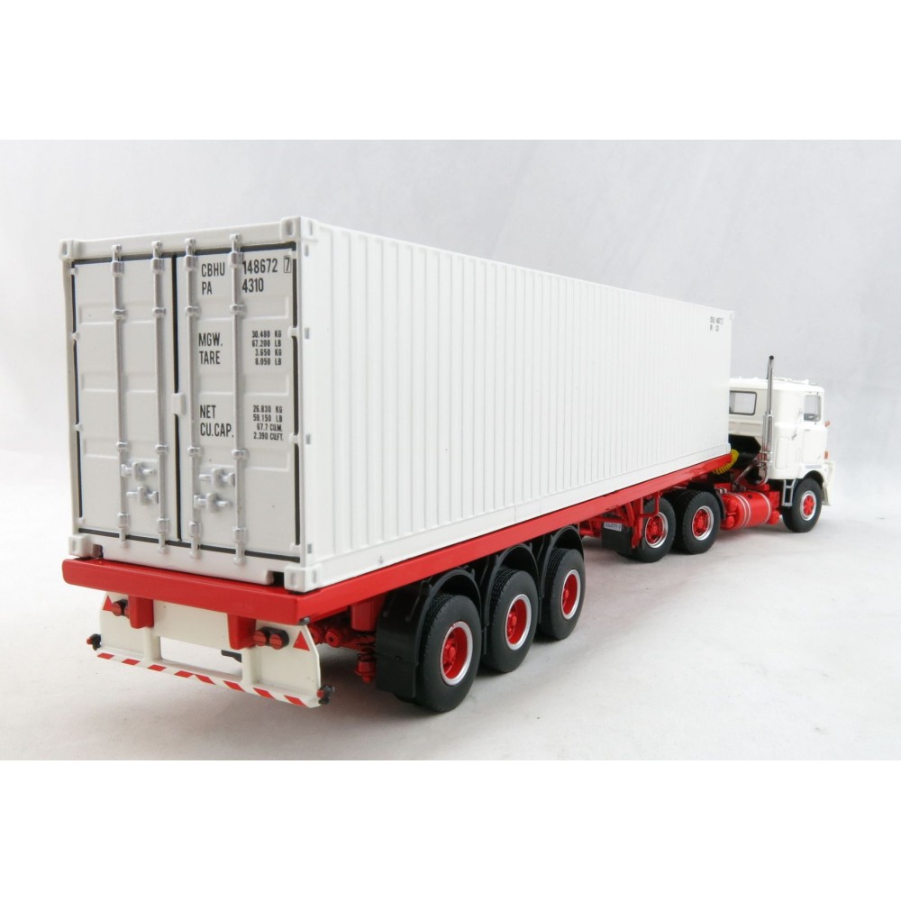 Tekno 72620 - Australian Mack F700 Prime Mover with 3 Axle Trailer and 40 ft Container - Scale 1:50