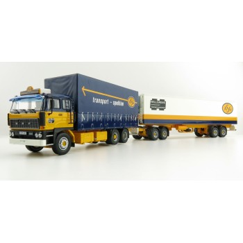 Tekno 74199 DAF 2800 Curtainside Truck with Reefer Trailer Sweden Combo - ASG - Scale 1:50