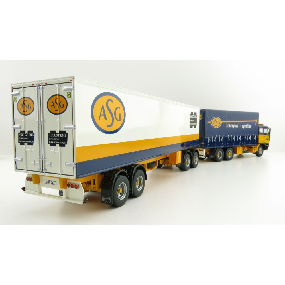 Tekno 74199 DAF 2800 Curtainside Truck with Reefer Trailer Sweden Combo - ASG - Scale 1:50