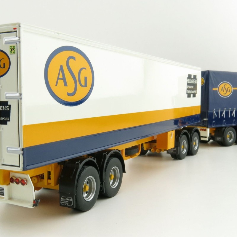 Tekno 74199 DAF 2800 Curtainside Truck with Reefer Trailer Sweden Combo - ASG - Scale 1:50