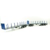 Tekno 74557 Australian Double Flatbed Trailer Set with Dolly Blue Scale 1:50
