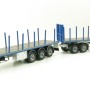 Tekno 74557 Australian Double Flatbed Trailer Set with Dolly Blue Scale 1:50
