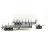 Tekno 74557 Australian Double Flatbed Trailer Set with Dolly Blue Scale 1:50