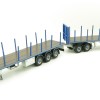 Tekno 74557 Australian Double Flatbed Trailer Set with Dolly Blue Scale 1:50