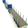 Tekno 74557 Australian Double Flatbed Trailer Set with Dolly Blue Scale 1:50