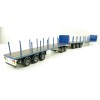 Tekno 74557 Australian Double Flatbed Trailer Set with Dolly Blue Scale 1:50