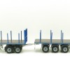 Tekno 74557 Australian Double Flatbed Trailer Set with Dolly Blue Scale 1:50