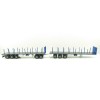 Tekno 74557 Australian Double Flatbed Trailer Set with Dolly Blue Scale 1:50