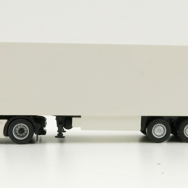 Tekno 74752-1 - Scania Truck with Semi 3-axle Box trailer White - Scale 1:87